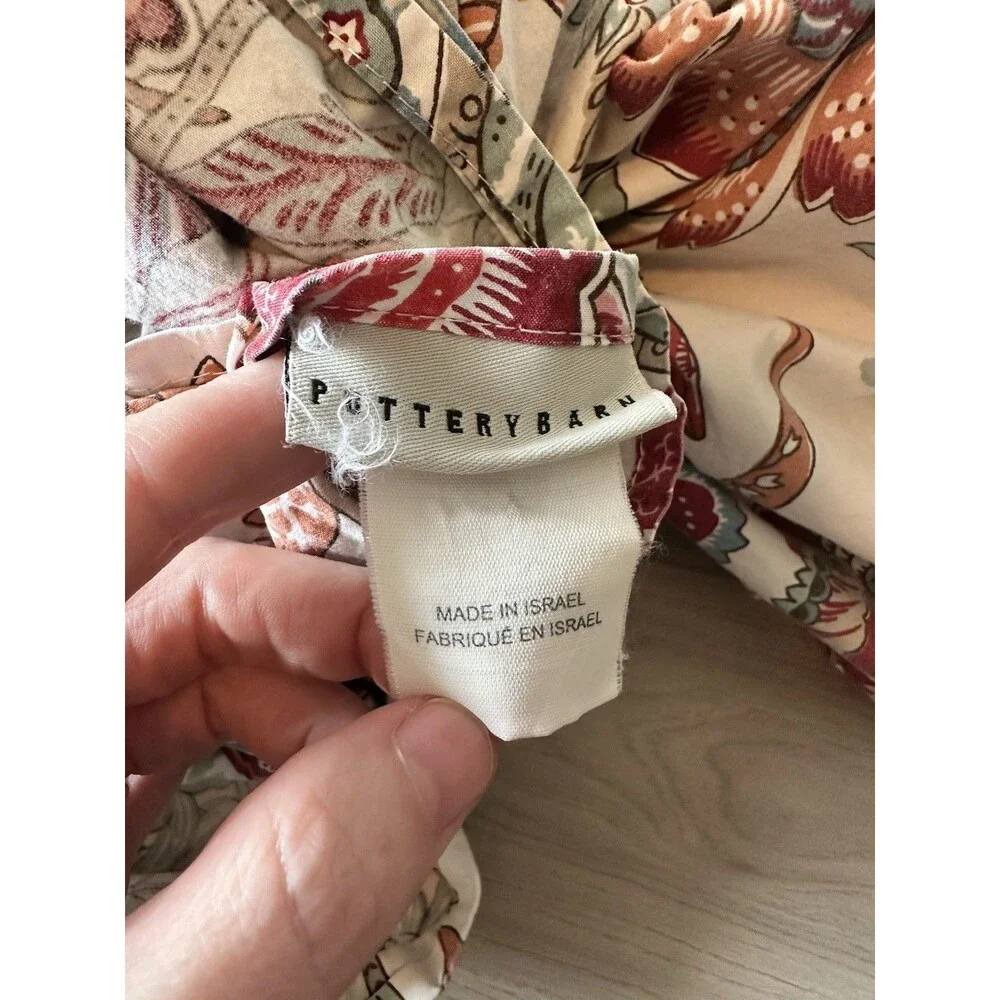 2 POTTERY BARN Deirdre Jacobean Print Organic Cotton Twin Duvet Covers
